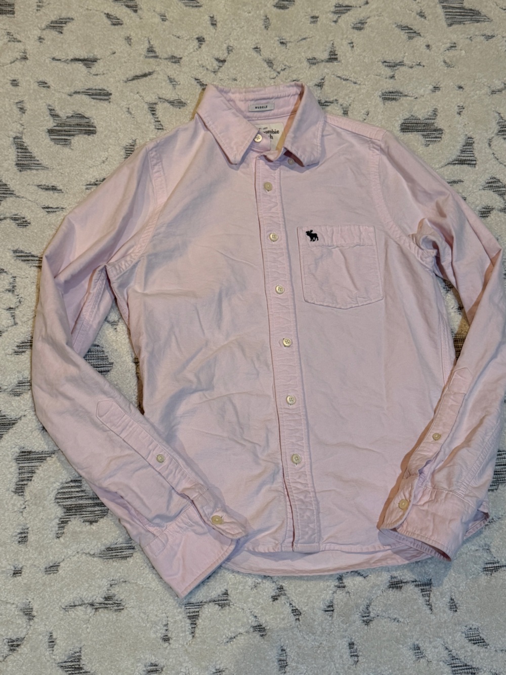 Men’s Abercrombie & Fitch Pink Oxford Button-Down Shirt size small S